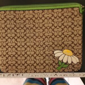 Coach Brown Patterned Pouch with Daisy